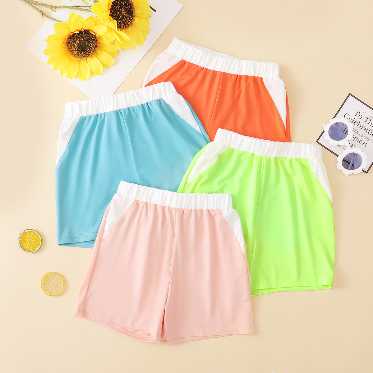 

Color Block Activewear Shorts for Toddlers / Kids