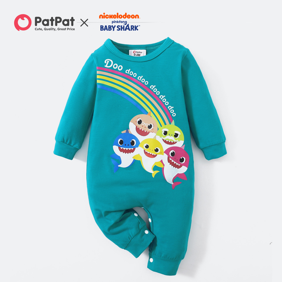 

Baby Shark Baby Boy Rainbow Cotton Jumpsuit