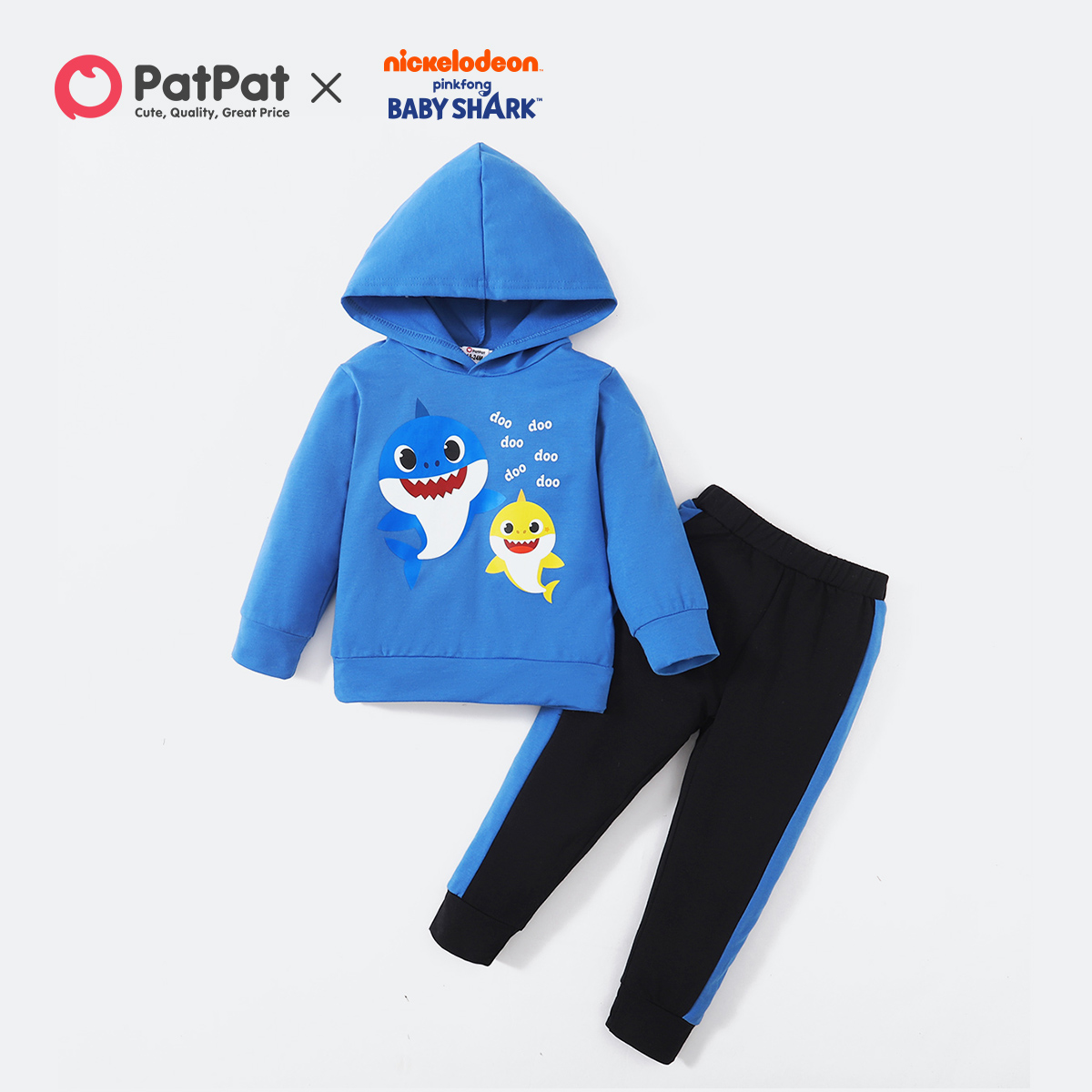 

Baby shark 2-piece Toddler Boy Hooded Sweatshirt and Pants Set