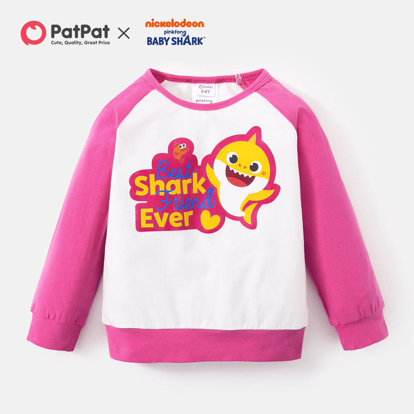 

Baby Shark Toddler Girl Cotton Colorblock Pullover Sweatshirt