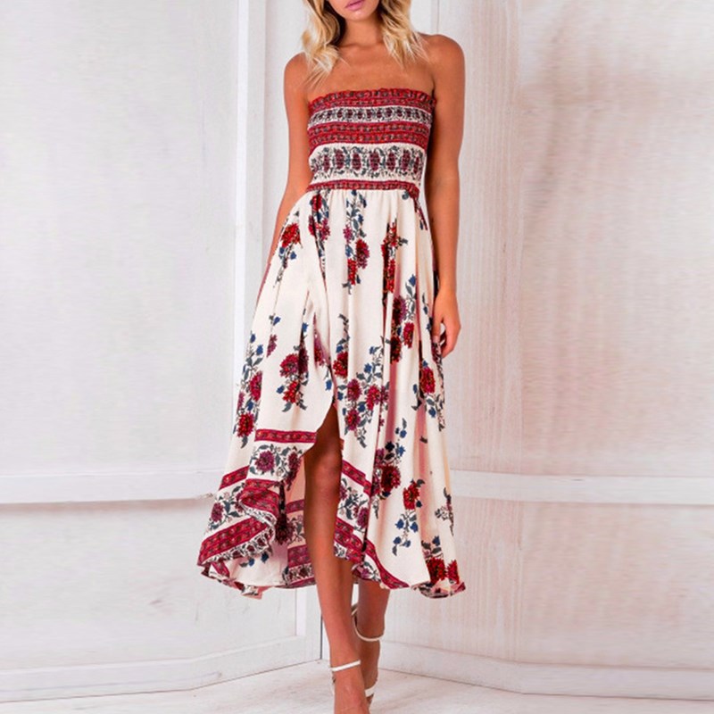 

Floral Off Shoulder Tube Dress