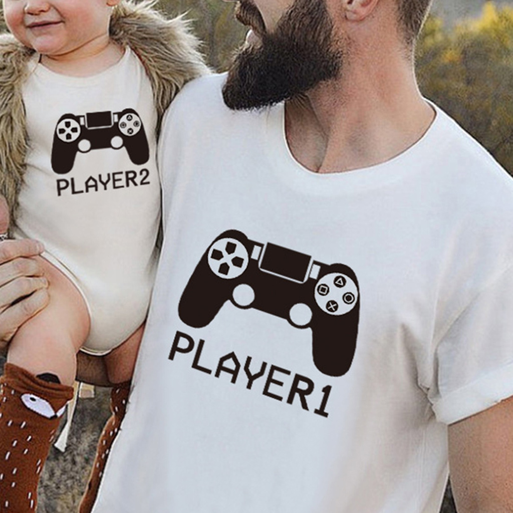 

Stylish Player Print Short-sleeve Family Matching Top