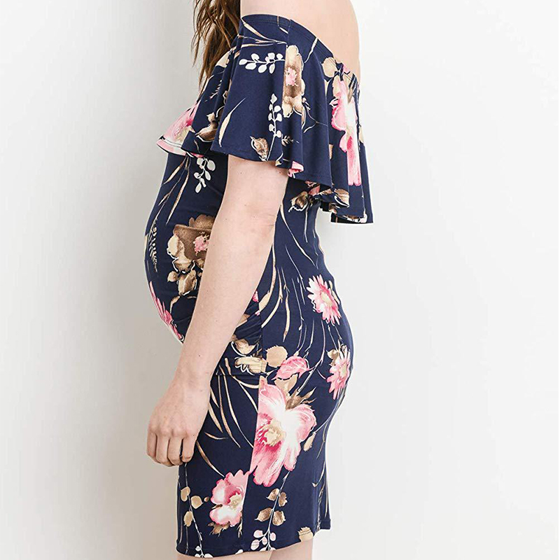 

Beautiful Allover Off Shoulder Maternity Dress