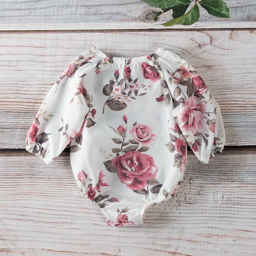 

Baby Girl's Long Sleeves Floral Romper