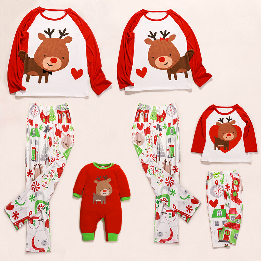 

Christmas Deer Printed Matching Pajamas for Family matching
