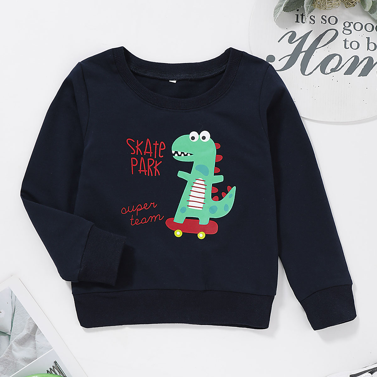 

Baby/ Toddler Boy's Dino Pattern Long-sleeve Pullover