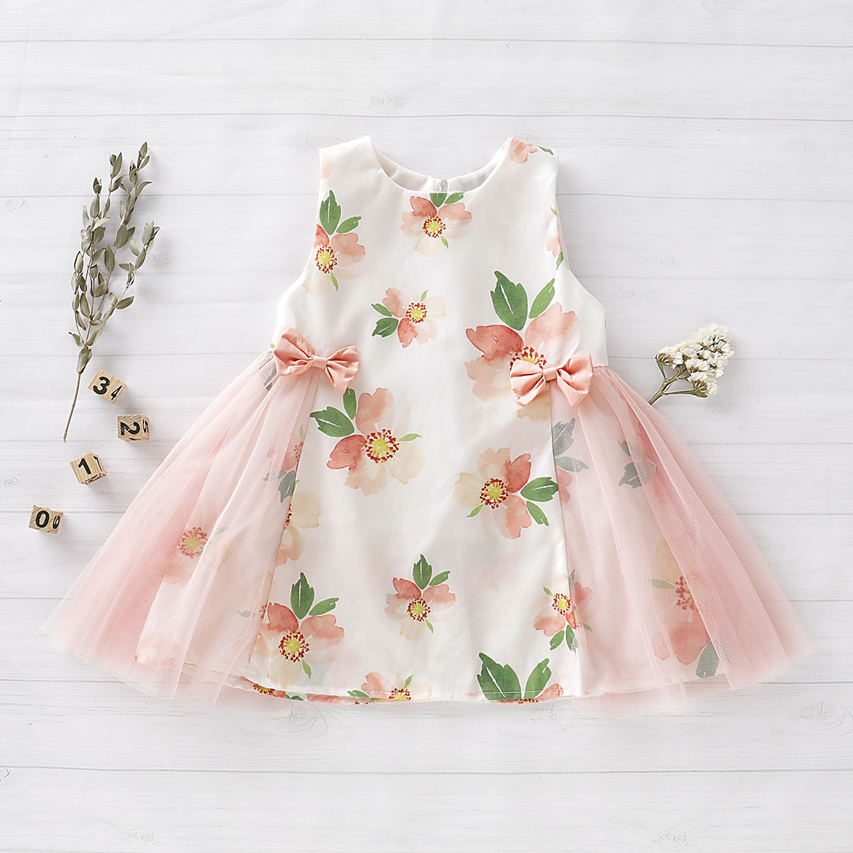 

Baby Lovely Floral Print Mesh Dress