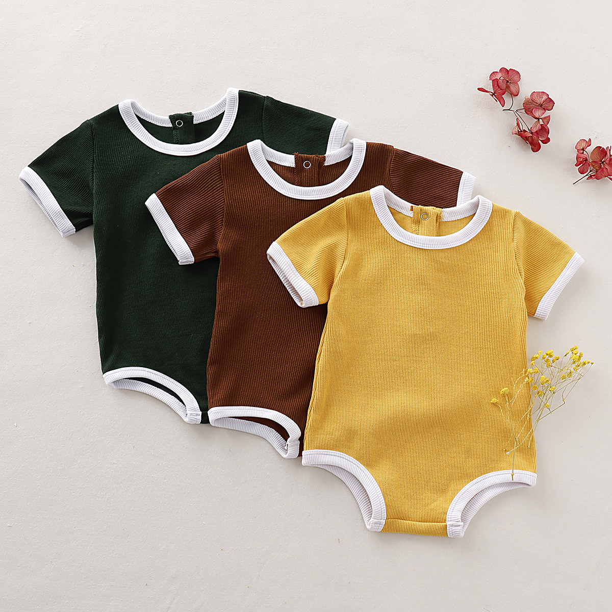 

Baby Solid Style Short-sleeve Bodysuit
