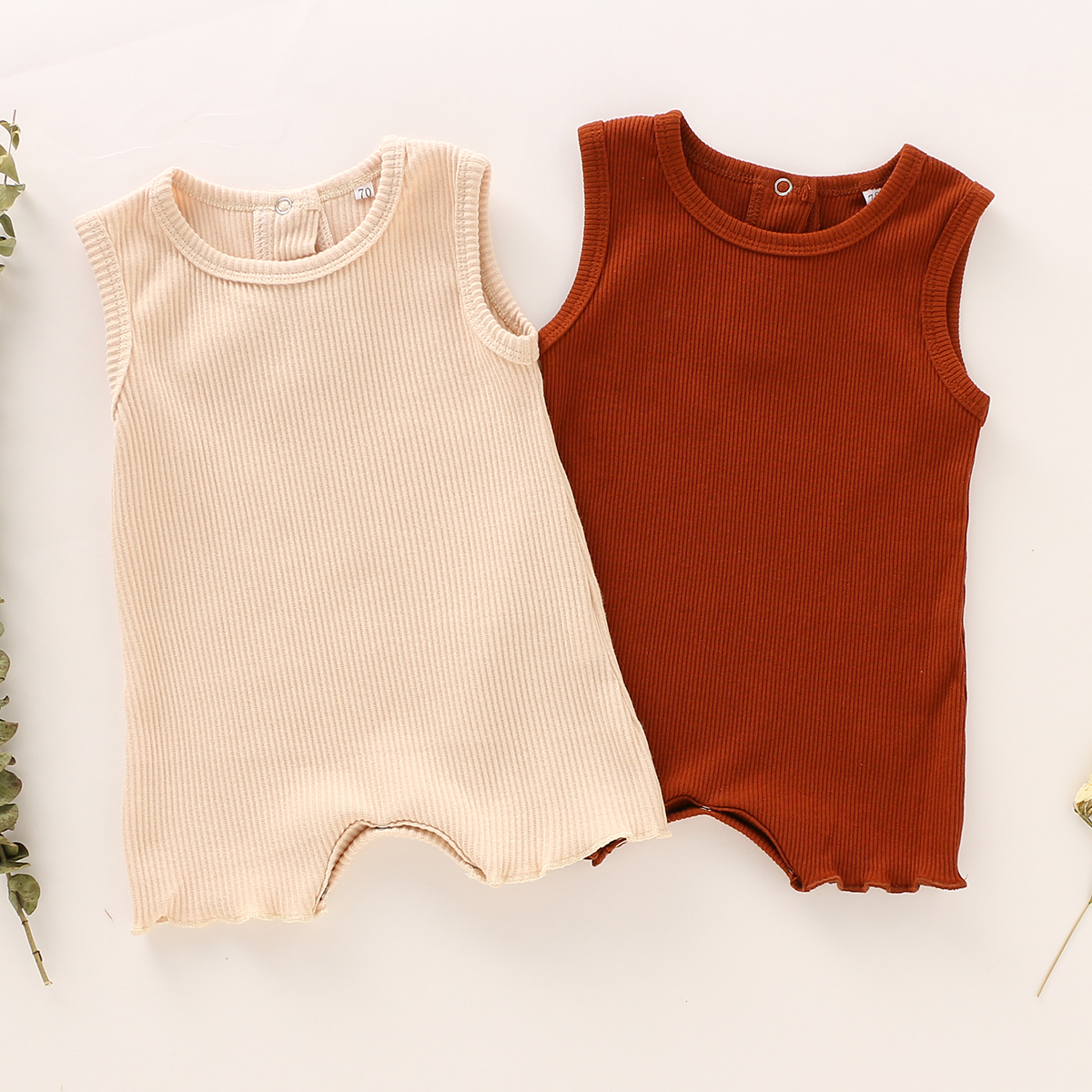 

Baby Solid Sleeveless Bodysuit