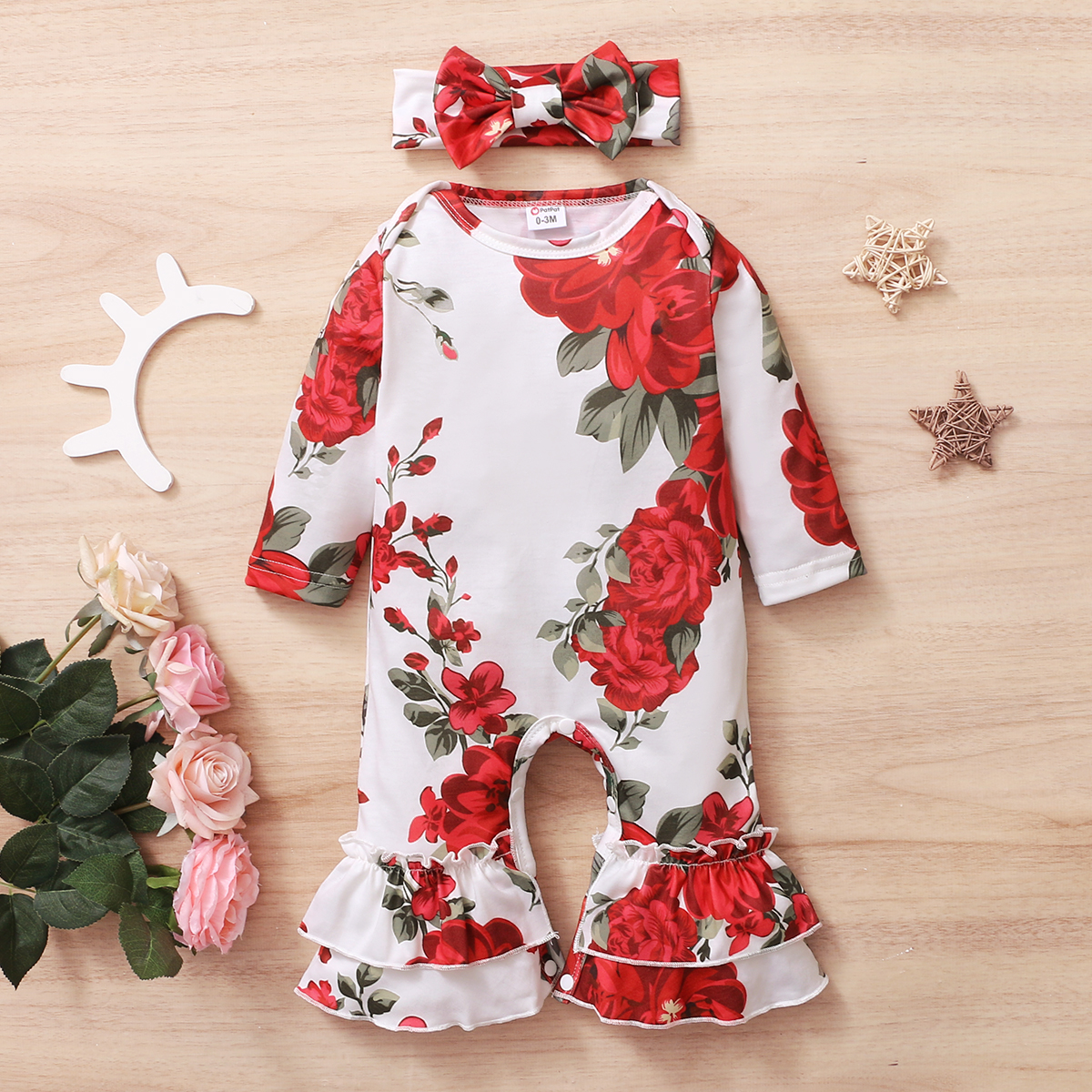 

Baby Girl Retro rose Jumpsuits