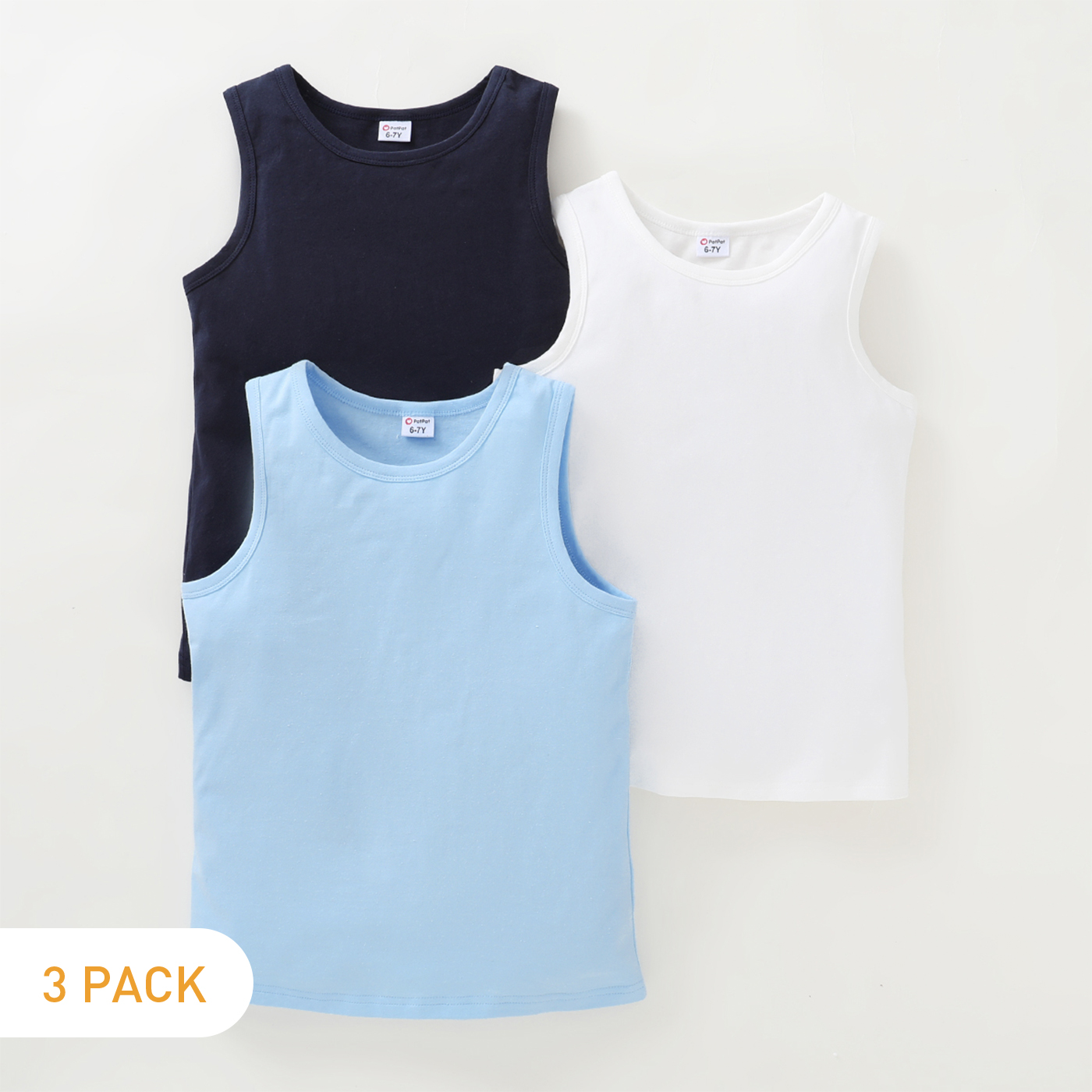 

3-pack Solid Tank Top for Toddlers and Kids