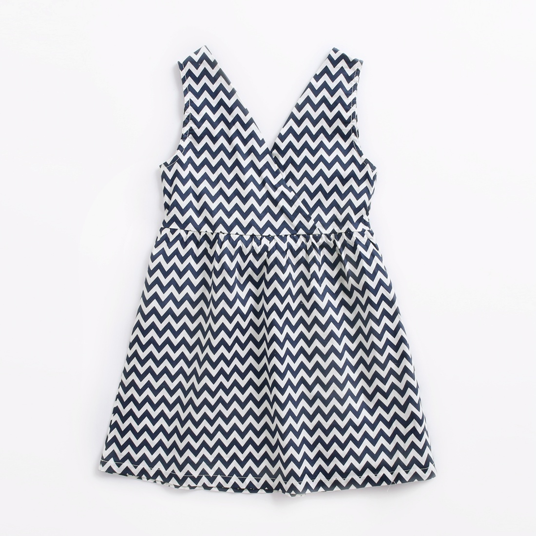 

Pretty Wave Striped Sleeveless Dress in Navy
