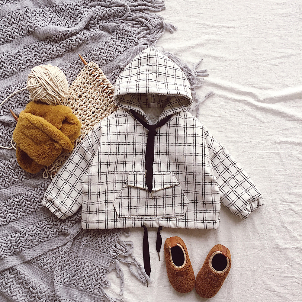 

Baby / Toddler Trendy Plaid Windproof Hooded Coat (No shoes)