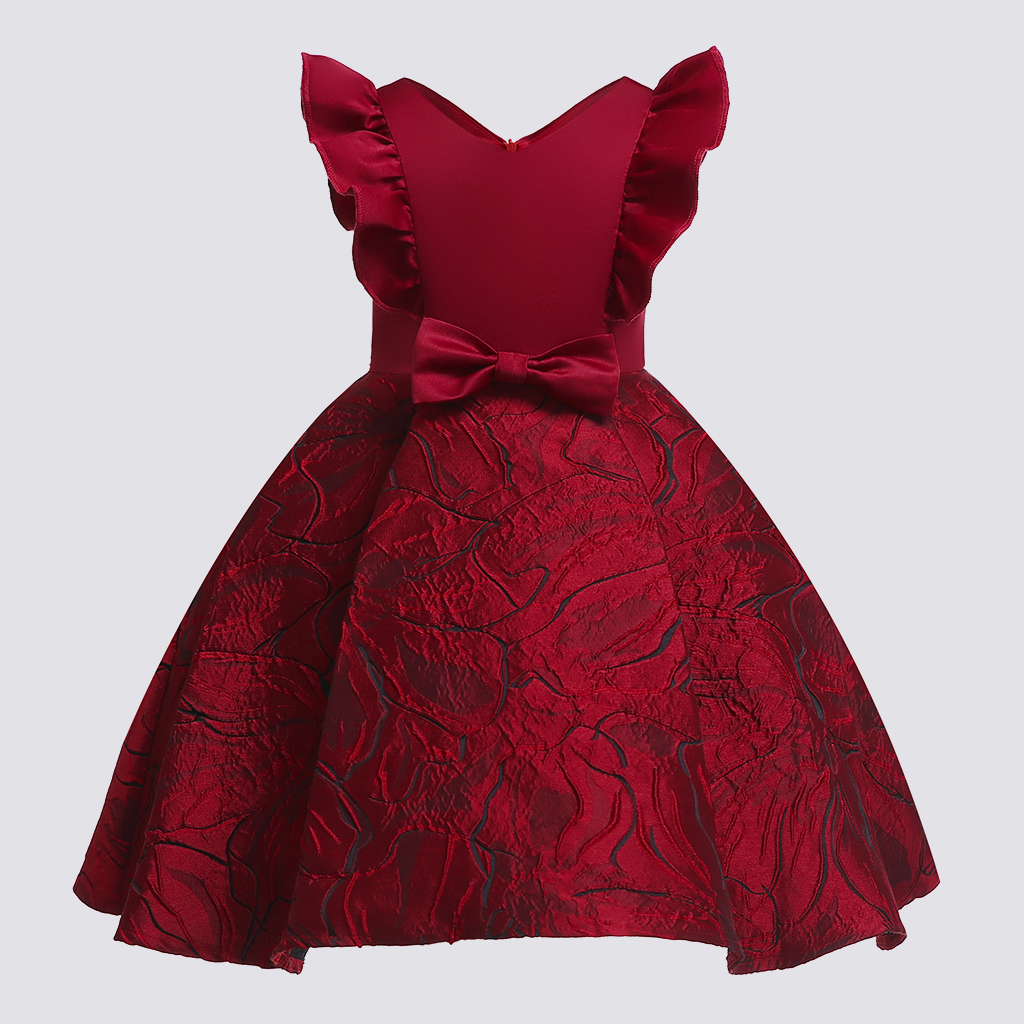 

Toddler Girl's Bow Flounced Party Dress