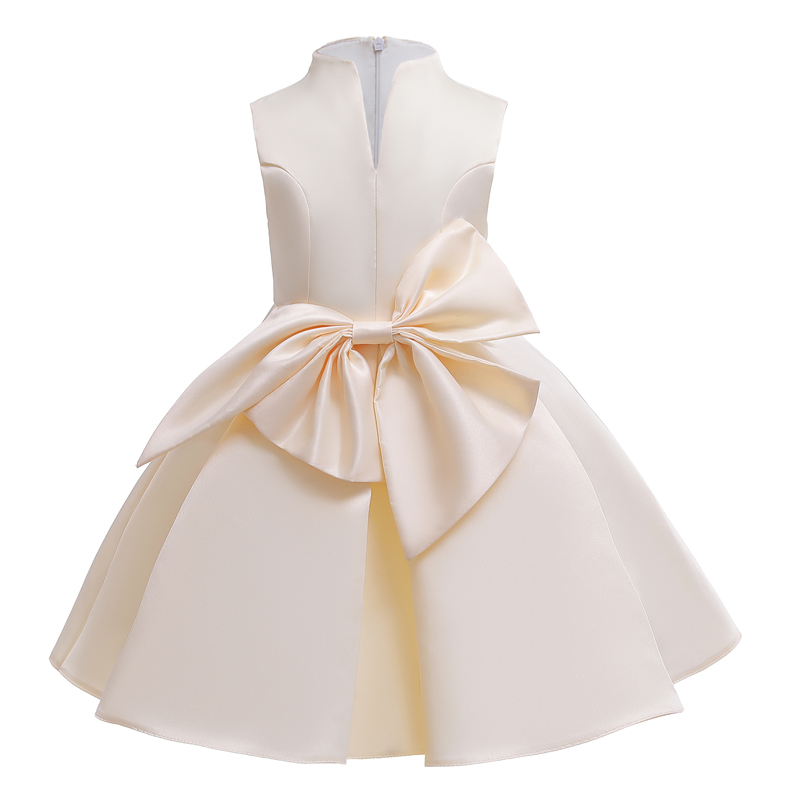 

Baby / Toddler Girl Casual Solid Bowknot Decor Party Dress