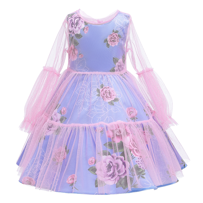 

Toddler Girl Pretty Floral Print Tulle Party Dress