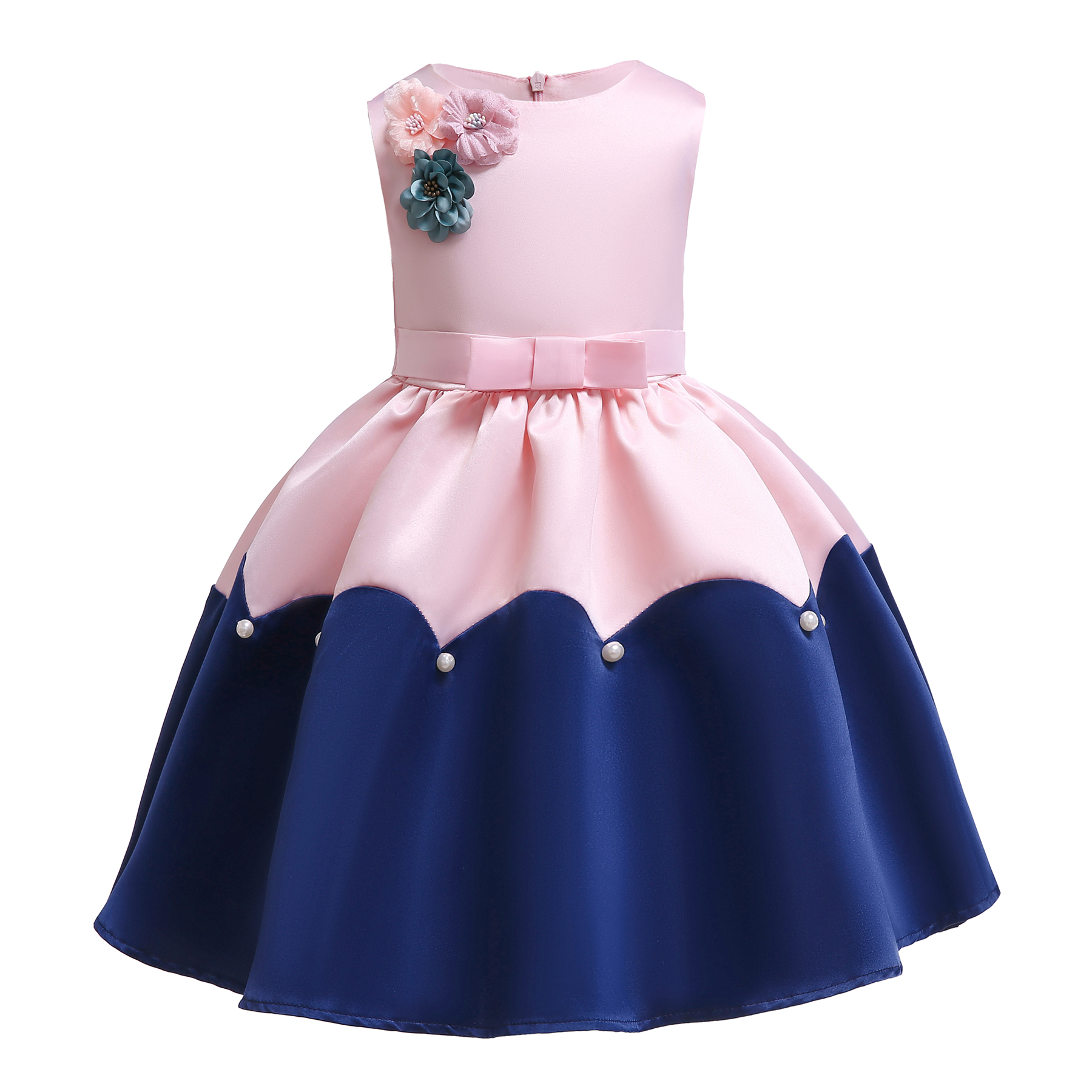 

Baby / Toddler Floral Bowknot Splice Party Dress