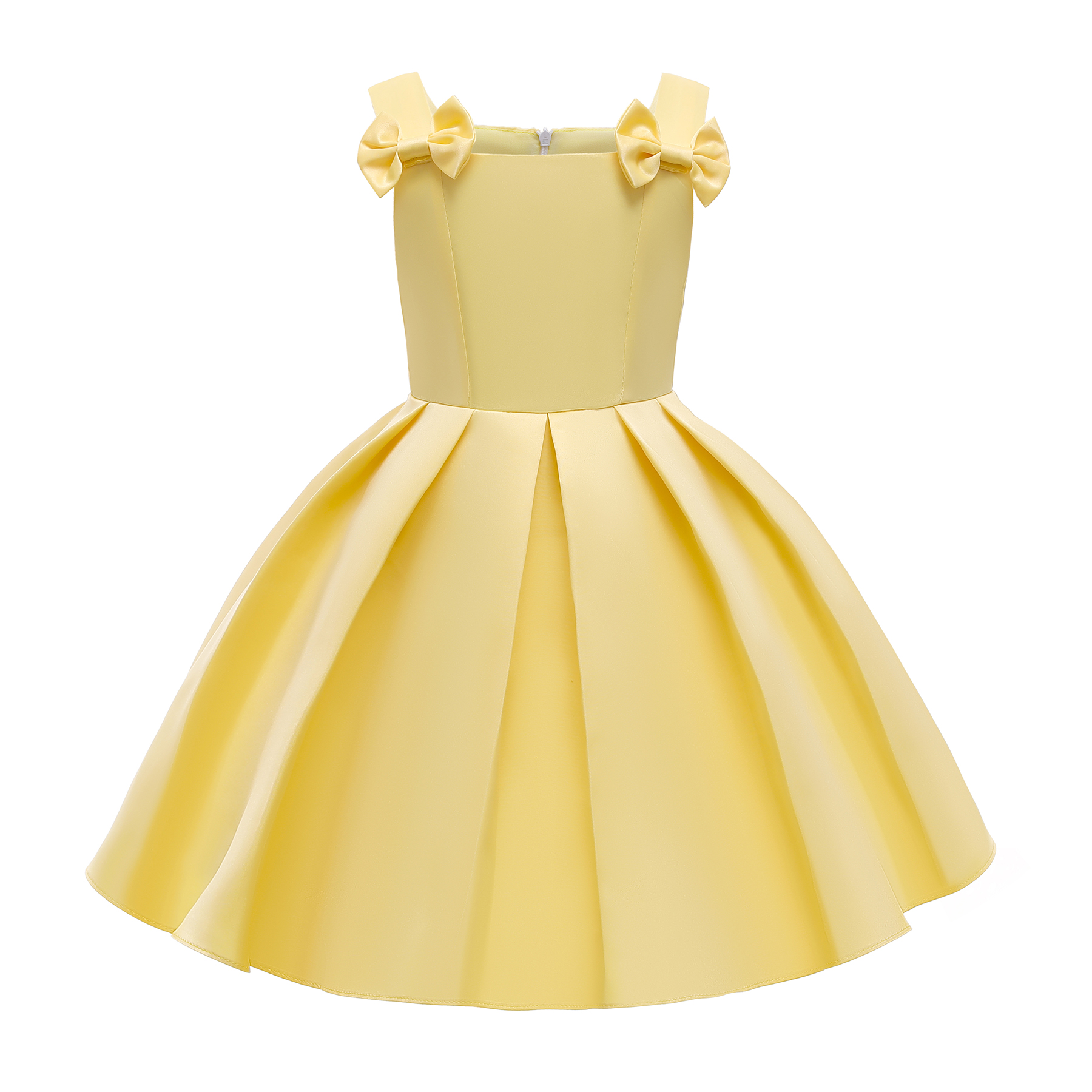

1pc Toddler Girl Cotton Short-sleeve Pure Bowknot Dress