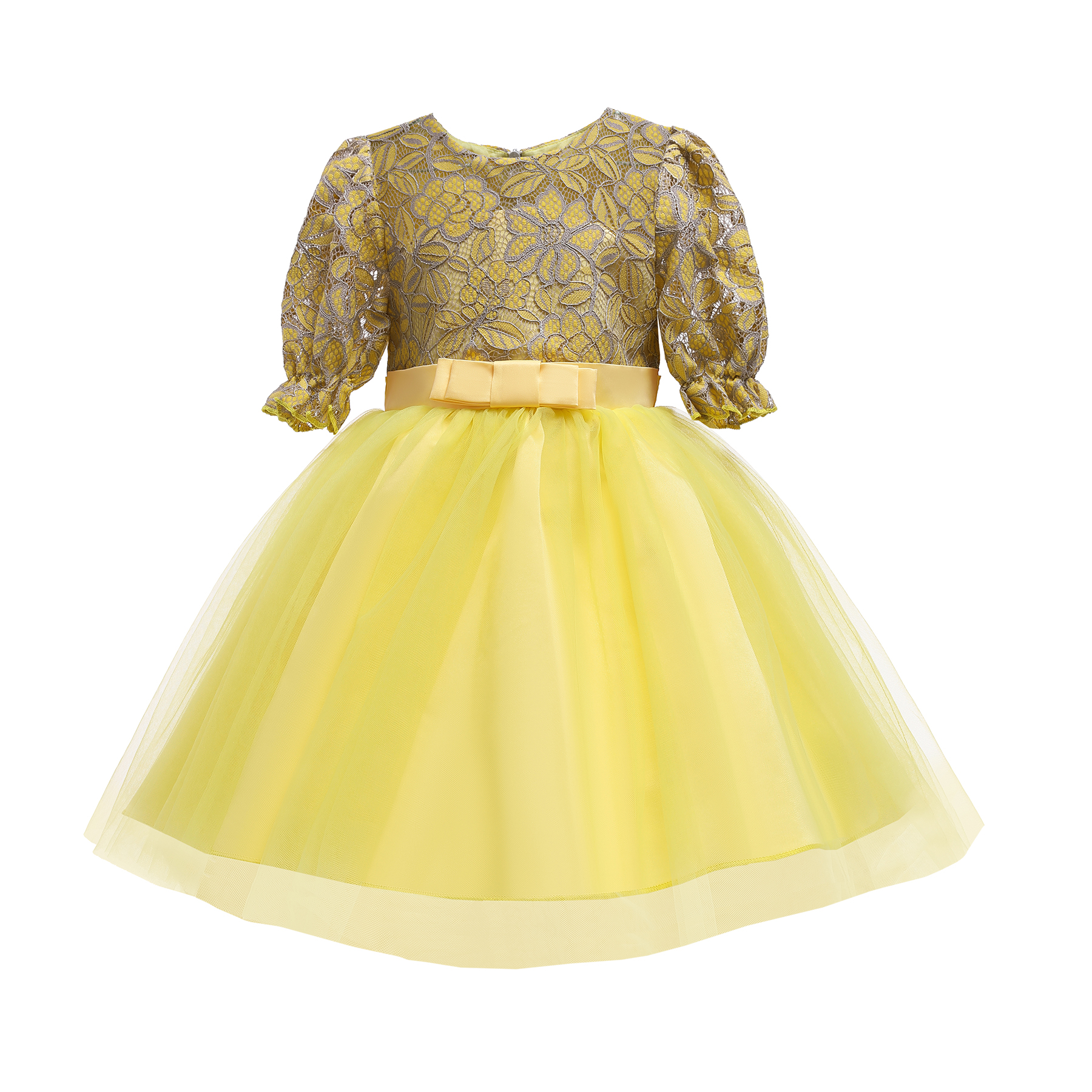 

Toddler Girl Floral Print Lace Princess Party Dress