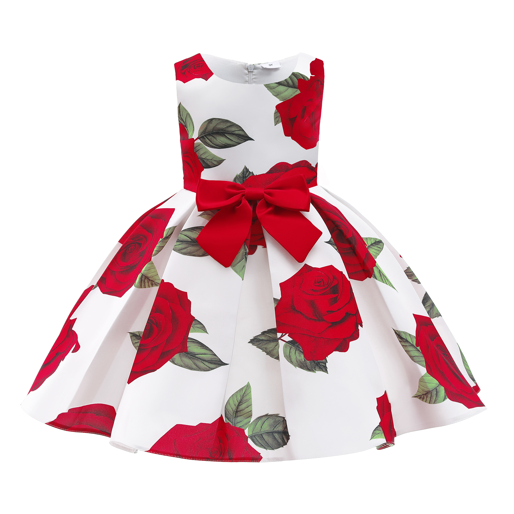

Toddler Girl Floral Print Bowknot Party Princess Dress