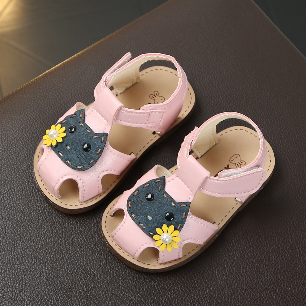 

Baby/ Toddler's Cat Flower Applique Sandals
