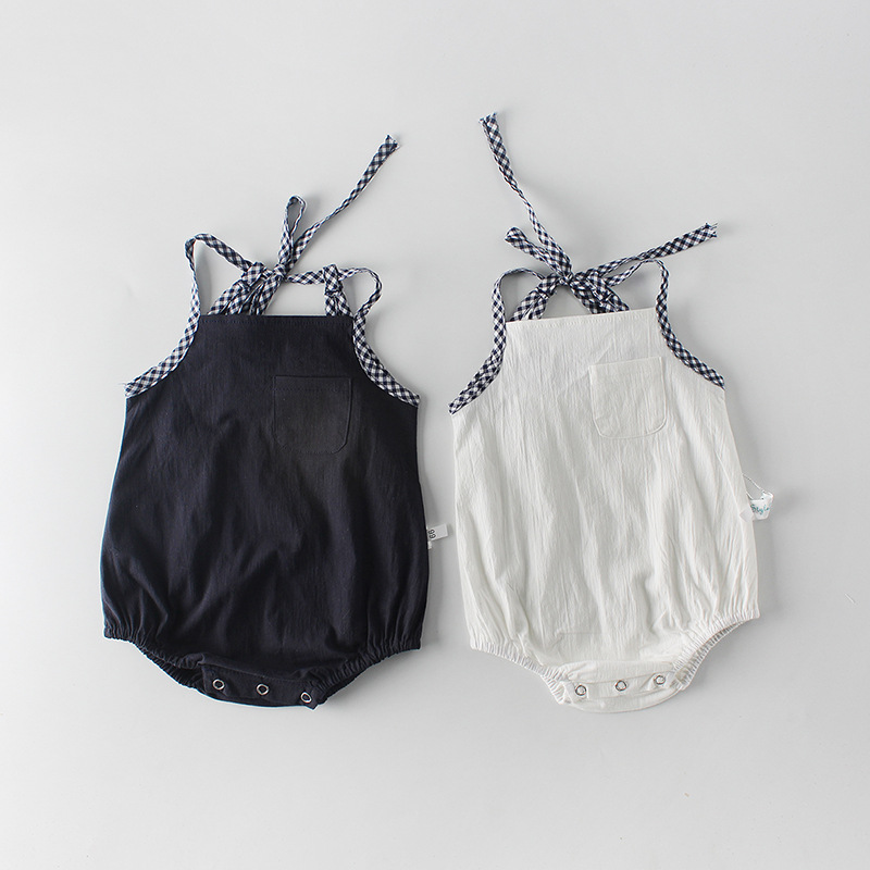 

Baby Plaid Strappy Design Bodysuit