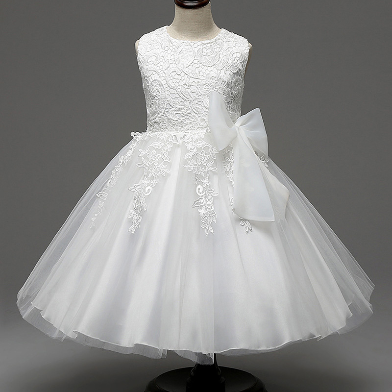 

Trendy Embroidered Bow Decor Tulle Party Dress for Toddler Girl and Girl