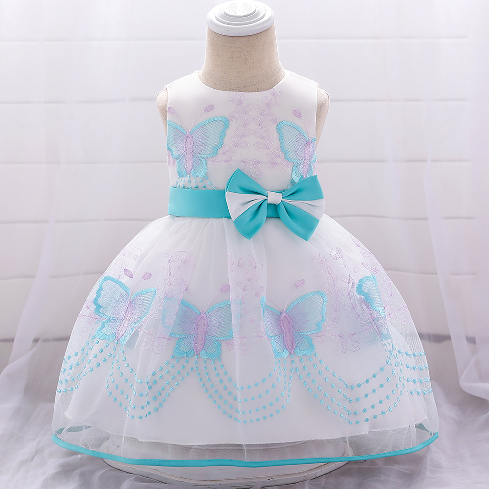 

Baby / Toddler Butterfly Embroidered Bowknot Tulle Bubble Party Dress