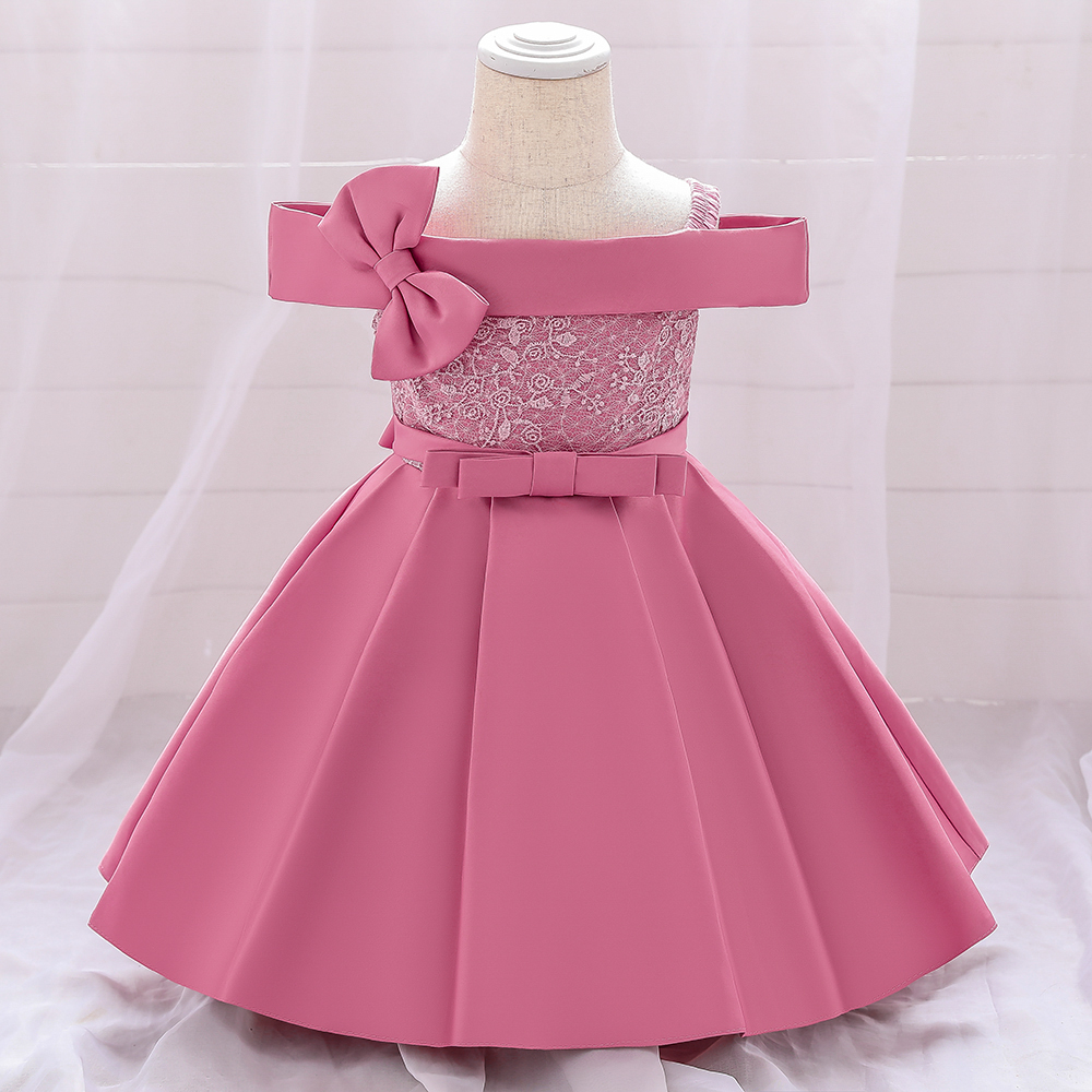 

Toddler Girl Bowknot Lace Princess Party Dress