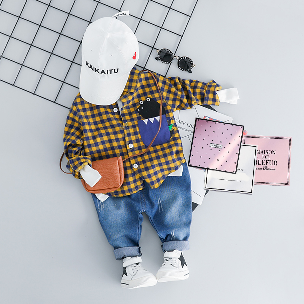 

Checkered Shirt and Jeans Set