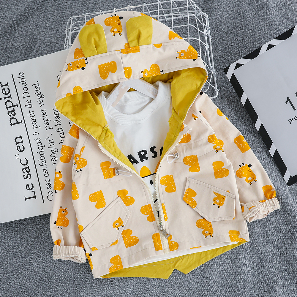 

Baby / Toddler Lovely Bear Print Hooded Coat (No tee)