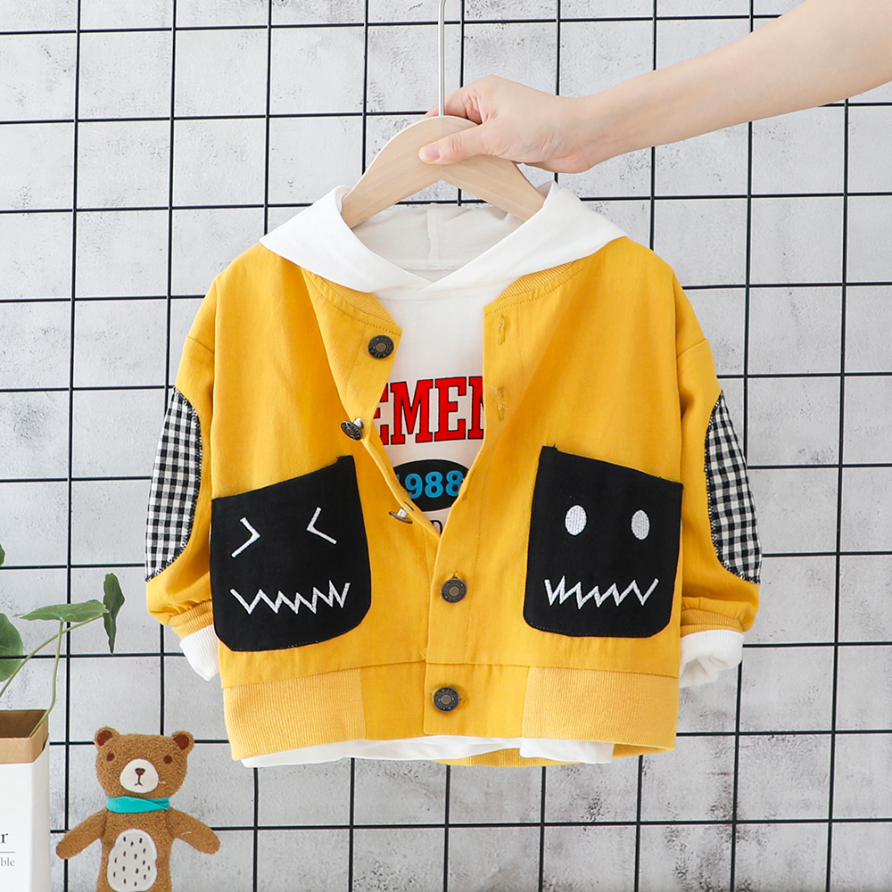 

Baby / Toddler Monster Embroidery and Plaid Jacket (No hoodie)
