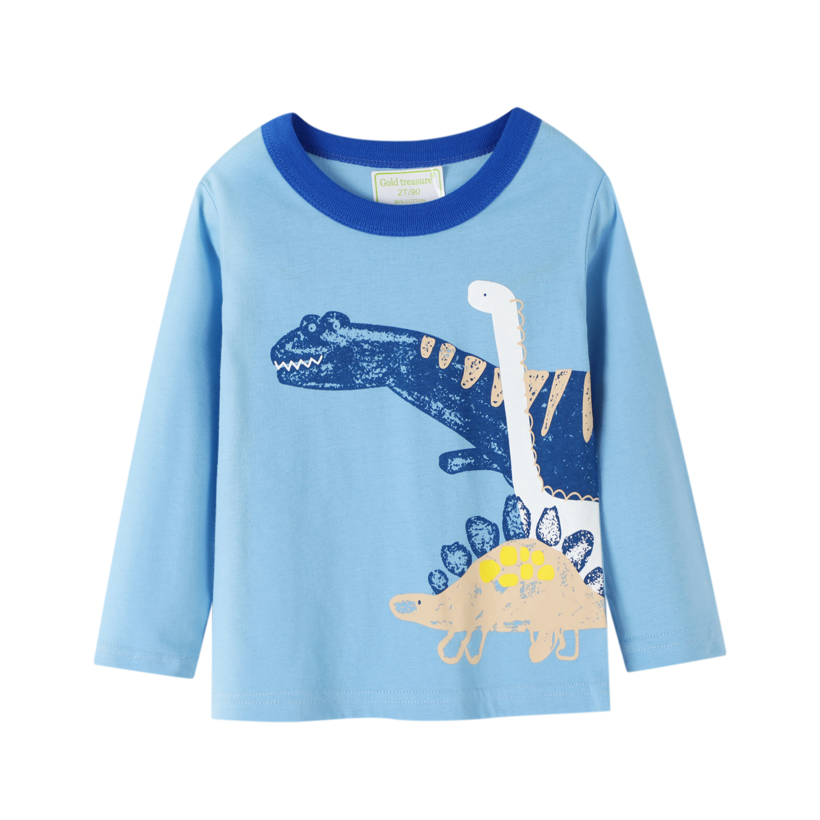 

Stylish Cartoon Dinosaurs Print Long-sleeve Tee