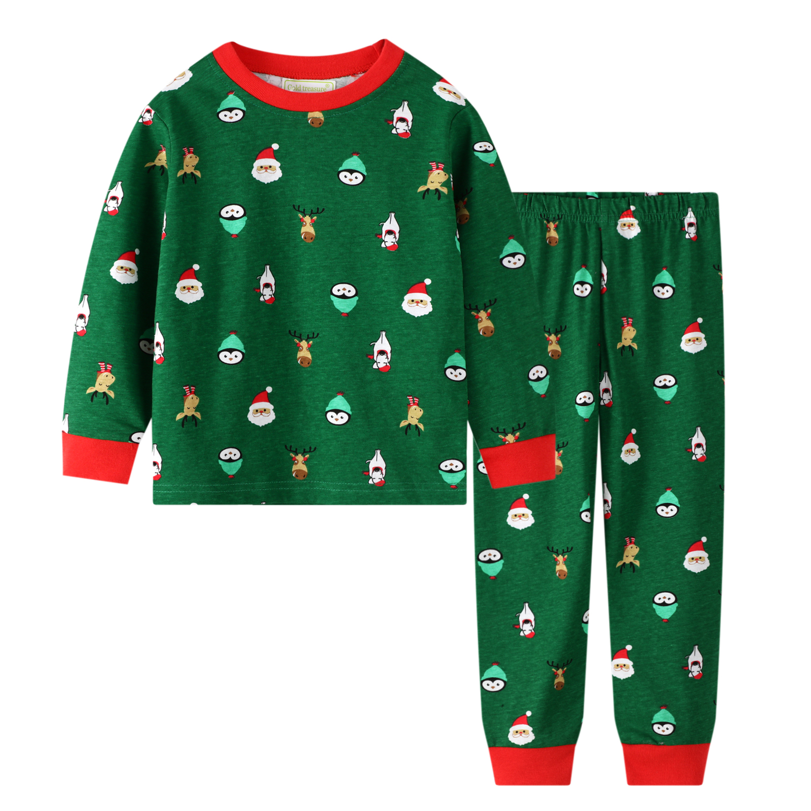 

Stylish Christmas Santa Allover Print Sweatshirt and Pants Set