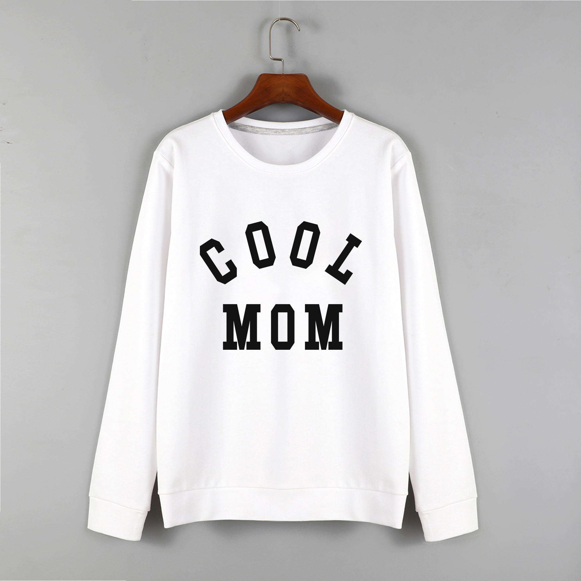 

Round collar Letter Litooffset print long sleeve normal Pullover