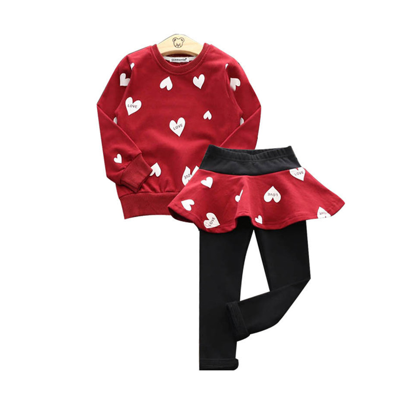 

Sweet Heart Print T-shirt and Leggings Set for Toddler Girl/Girl