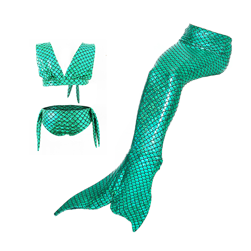 

3-piece Stylish Mermaid Design Swimming Top, Bottom and Tail Set