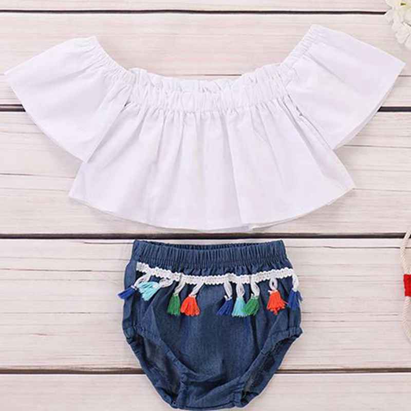 

Baby Girl Solid Top and Boho PP Shorts Set