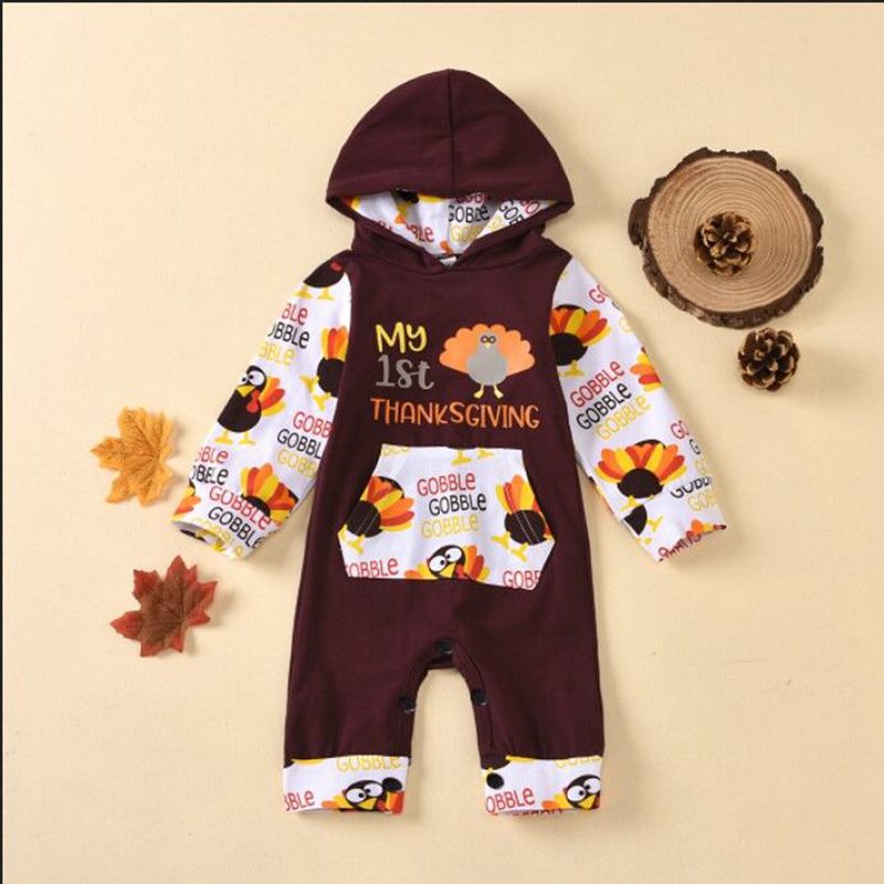 

Baby Turkey Hooded Jumpsuit