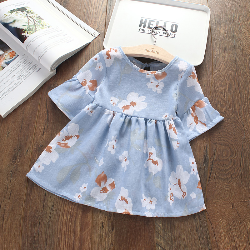 

Flare-sleeve Floral Dress for Baby Girl