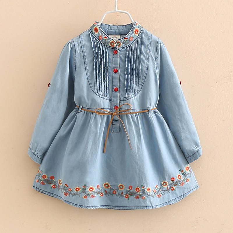 

Pretty Embroidered Floral Long-sleeve Dress for Girls