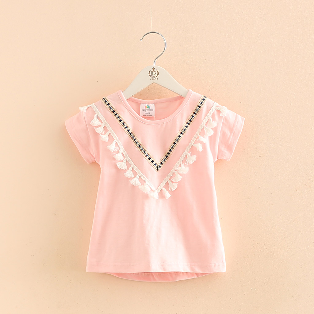 

Tassel Decor Short-sleeve Tee for Girl