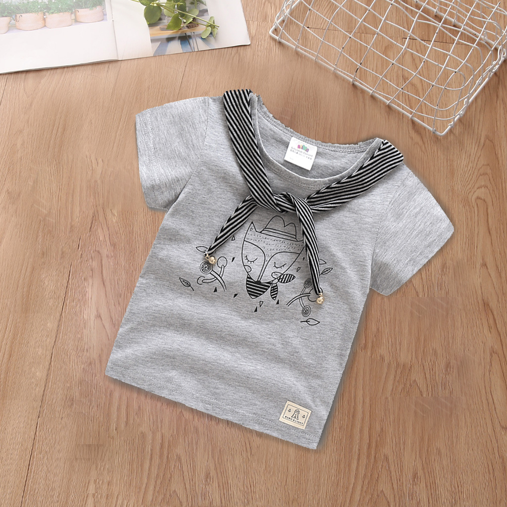

Faux-two Pattern Printed Tee for Kid