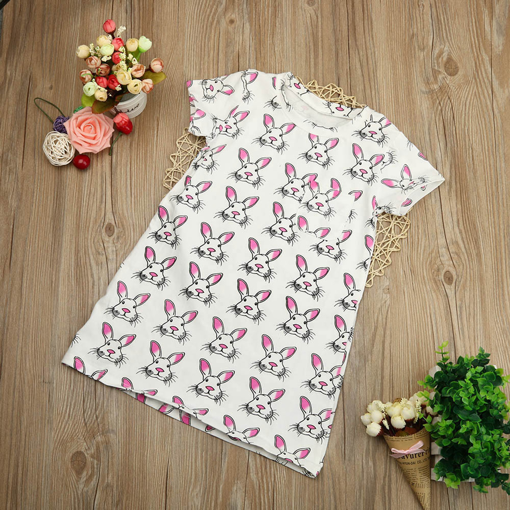 

Baby/ Toddler Girl's Rabbit Pattern Dress