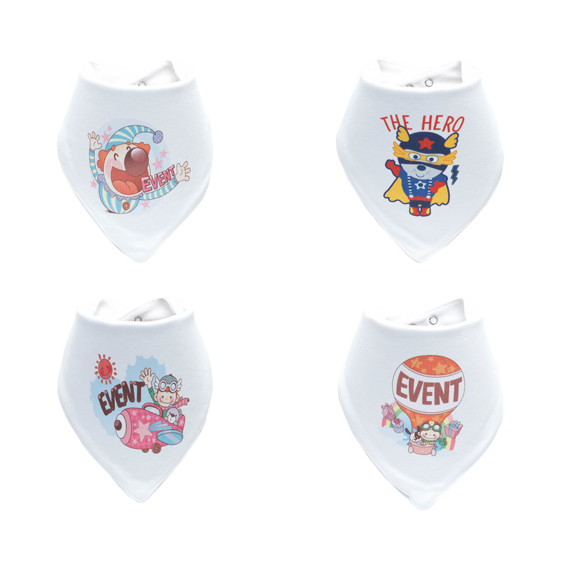

4-pack Cartoon Print Bibs Set