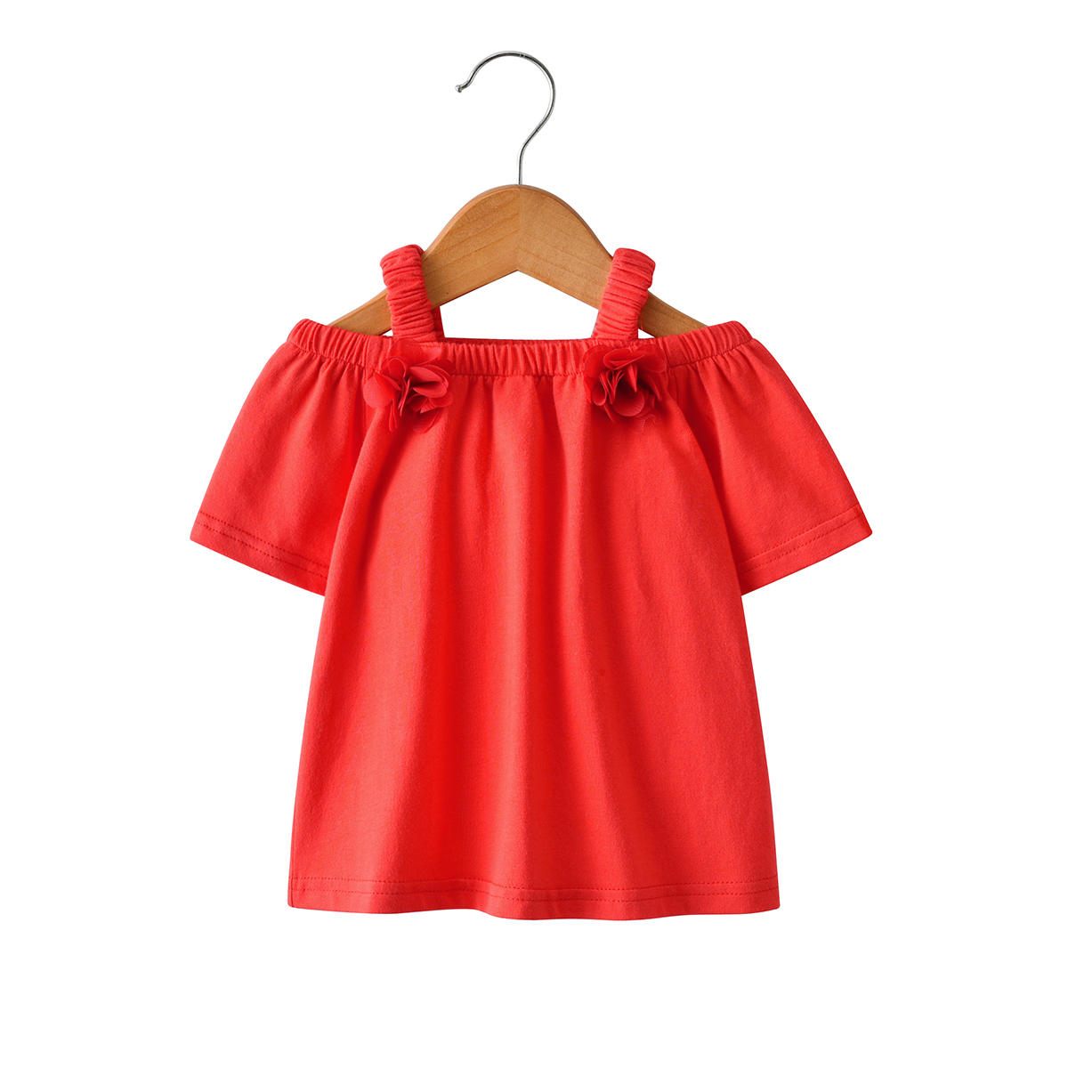 

Baby / Toddler Summer Flower Solid Strappy Tee