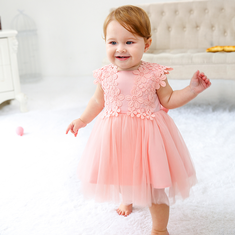 

Baby Girl 's Floral Applique Tulle Party Dress