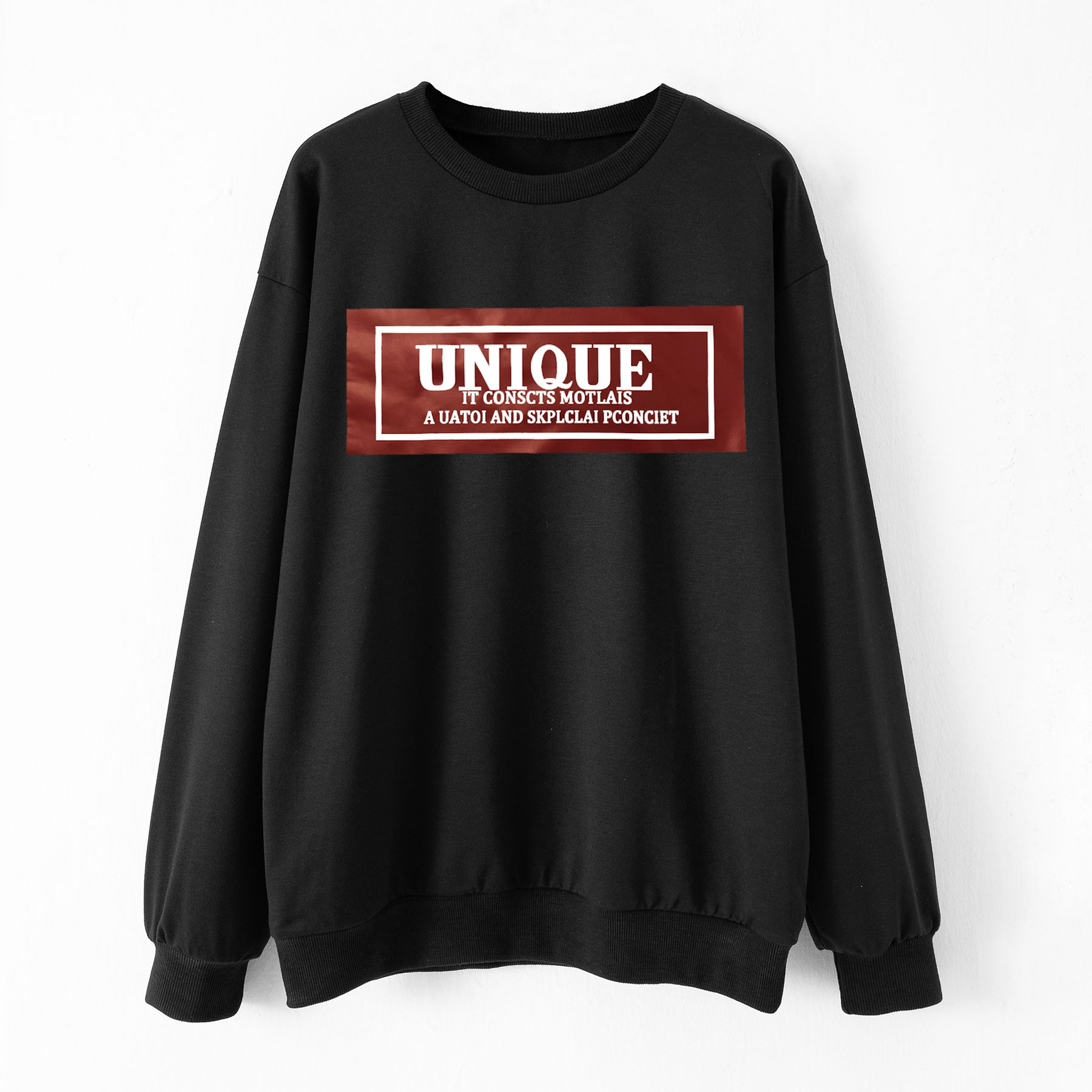 

Round collar Letter Litooffset print long sleeve normal Pullover