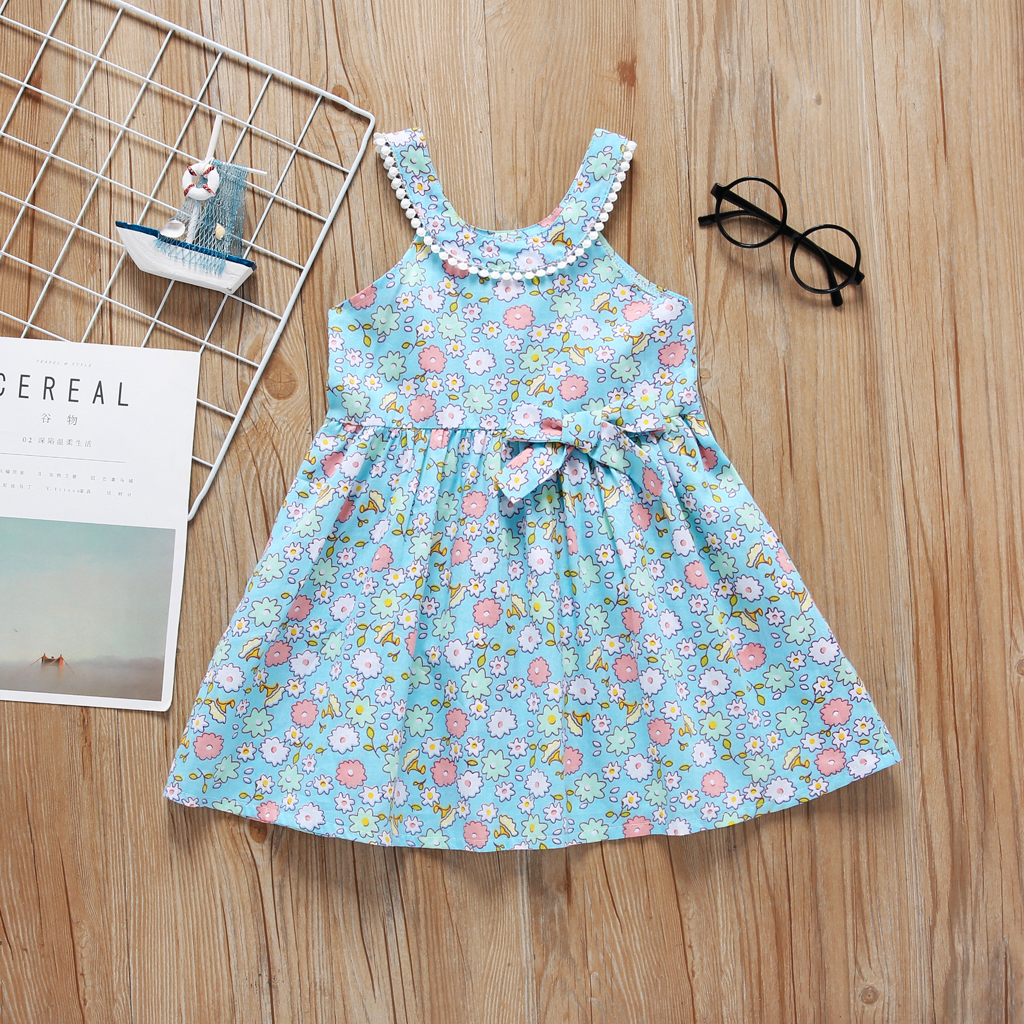 

Tasseled Collar Floral Print Sleeveless Dress