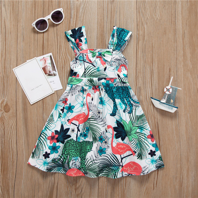 

Bowknot Decor Print Sleeveless Dress